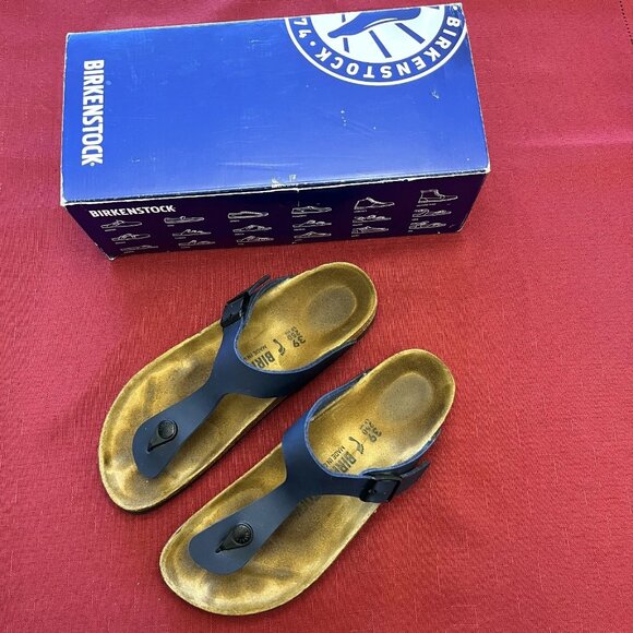 Women's Birkenstock Gizeh BS Blue Sandals Size 39 Narrow Fit - Picture 1 of 8